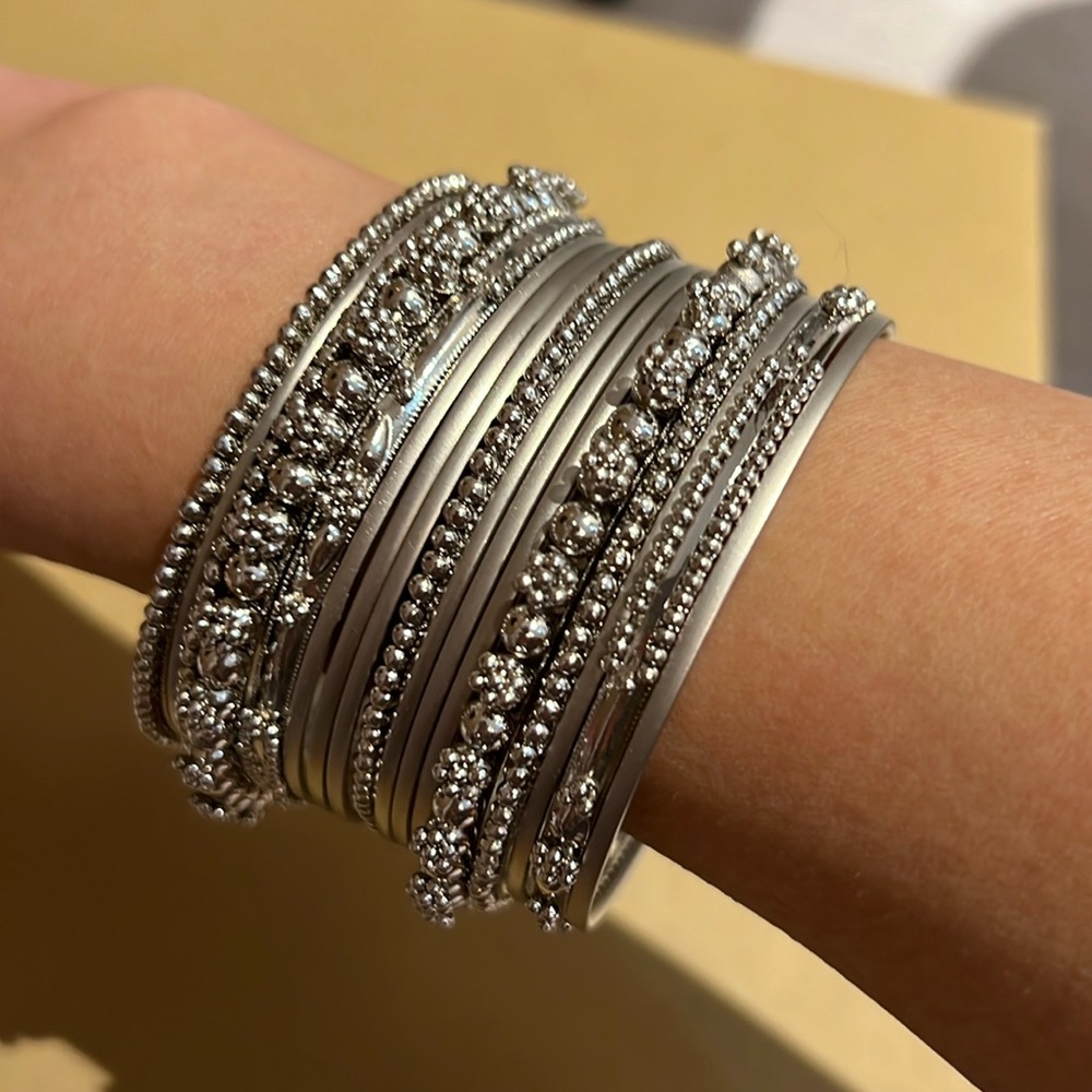 Beautiful Stackable Bangles Silver